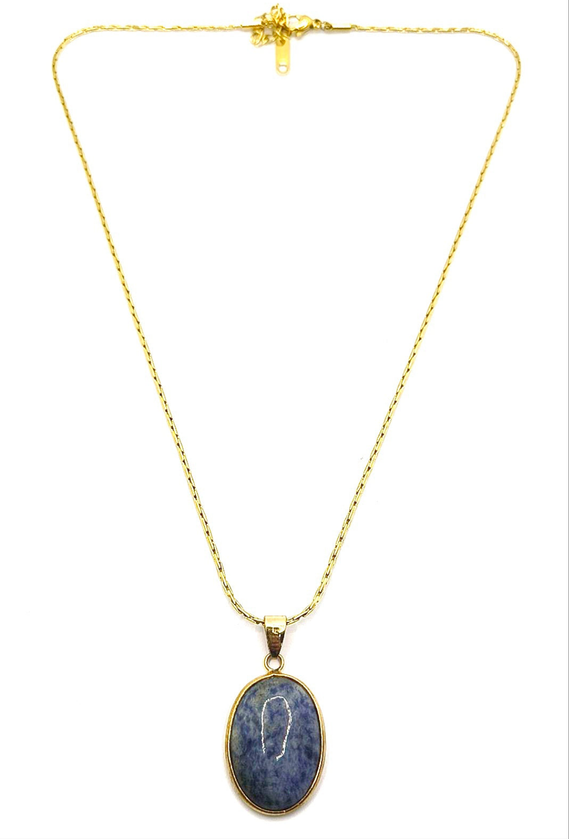 Collana con ciondolo in pietra acciaio