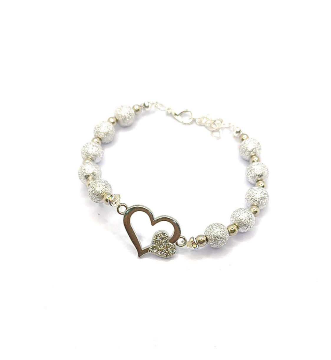Bracciale donna con doppio  cuore