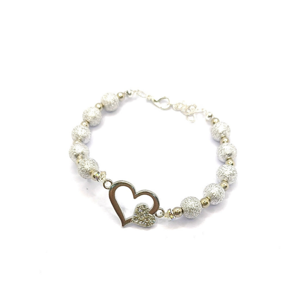 Bracciale donna con doppio  cuore