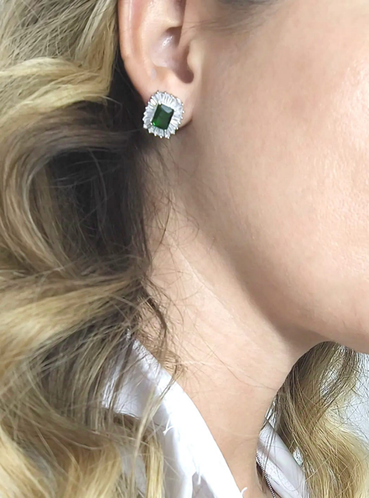 Orecchini Luxury Smerald Argento 925