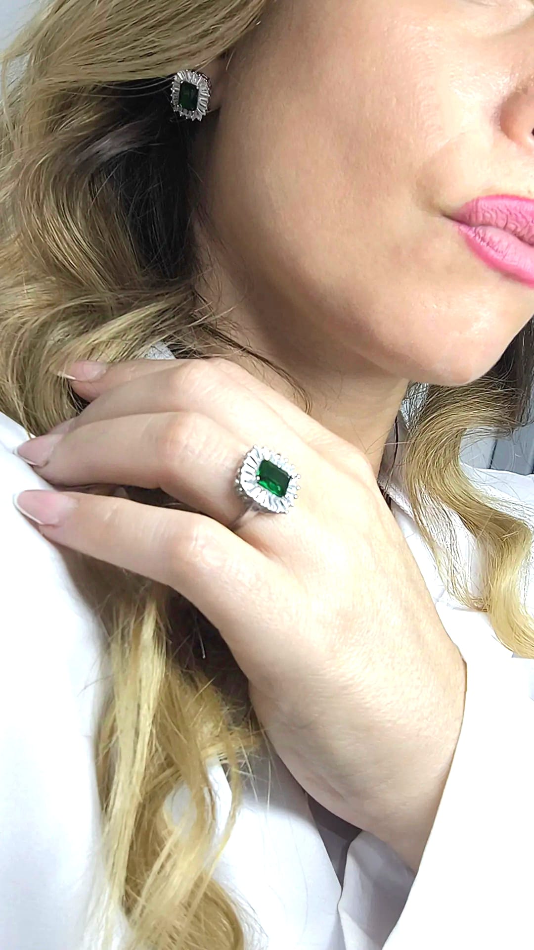 Set - Luxury Smerald Argento 925