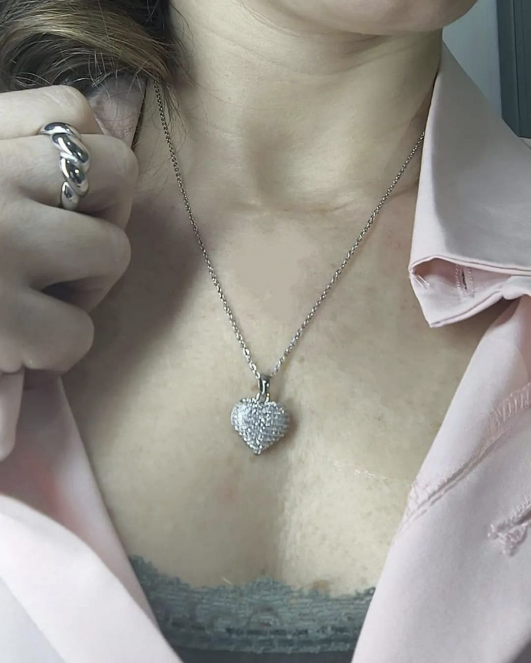 Collana Cuore small acciaio