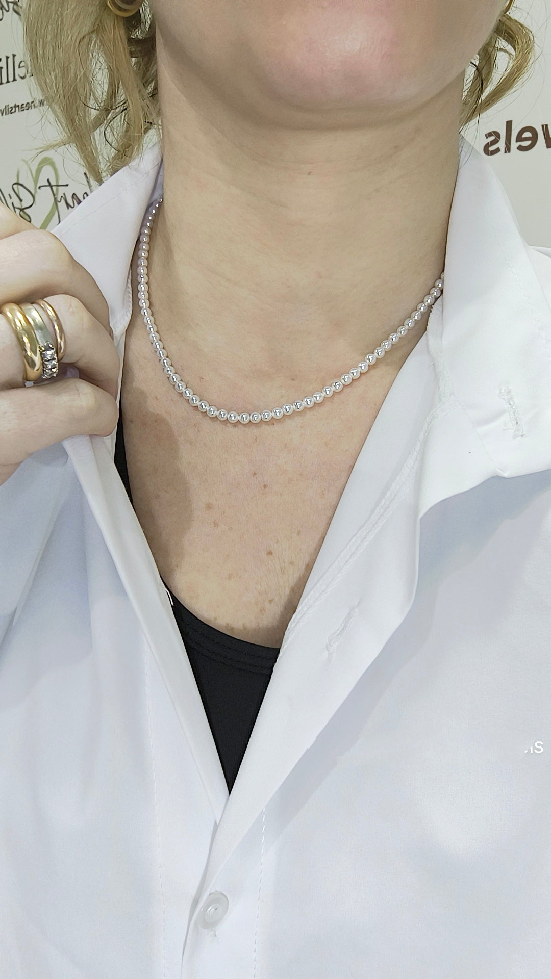 Collana con perle argento 925