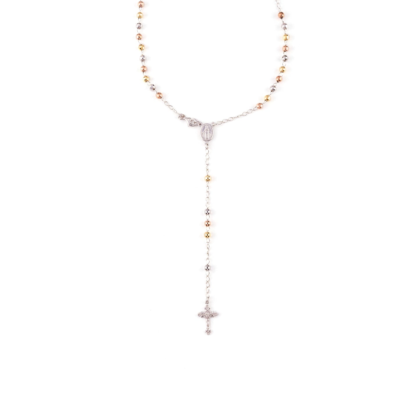 Collana Rosario Bicolore - Uomo Argento 925