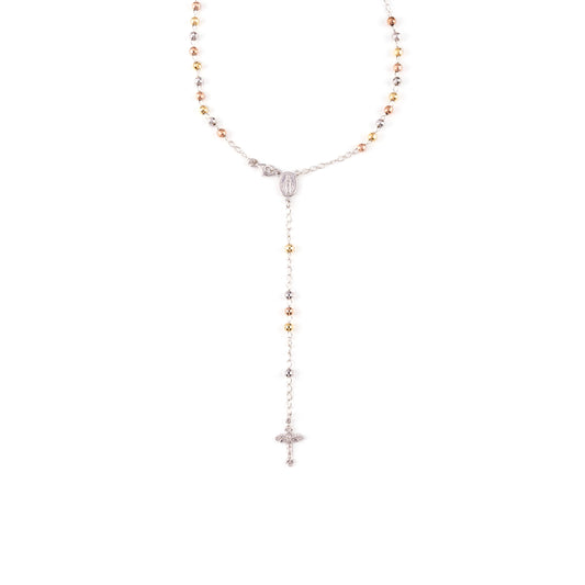 Collana Rosario Bicolore - Uomo Argento 925
