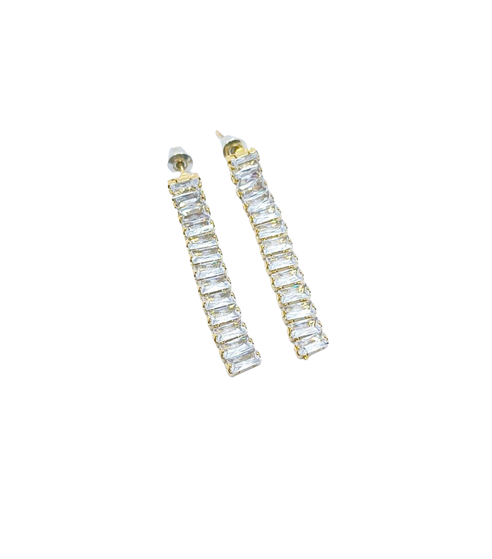 Orecchini diamond con zirconi acciaio