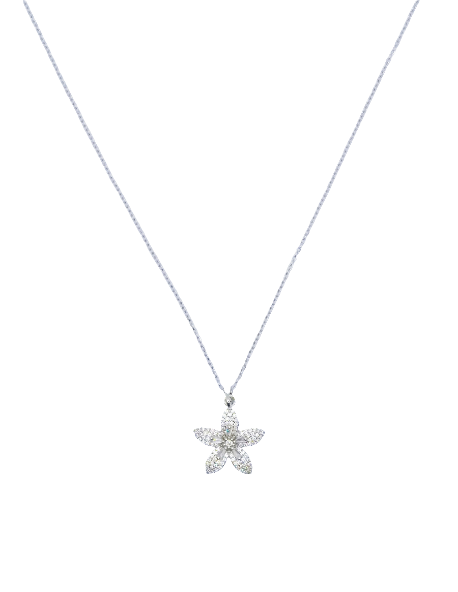 Collana fiore Gioia zirconato acciaio