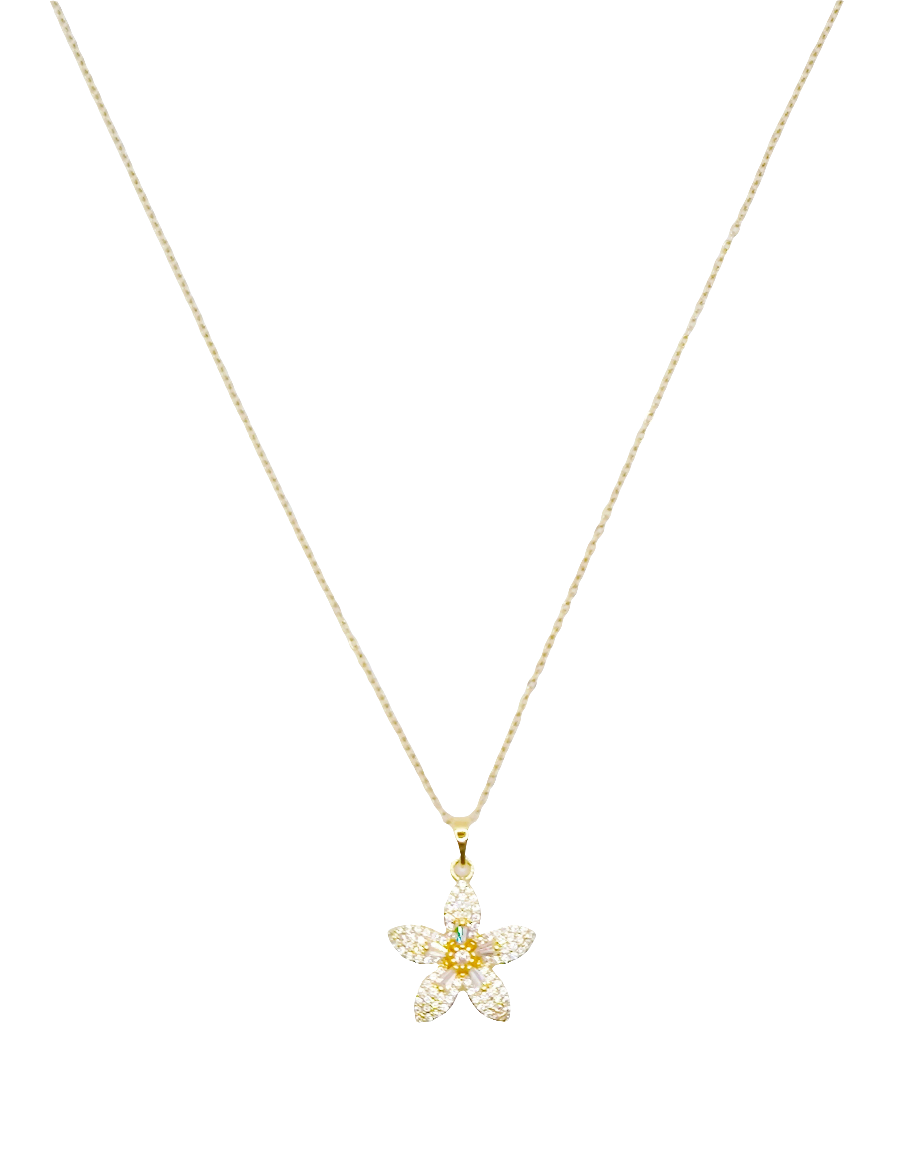 Collana fiore Gioia zirconato acciaio