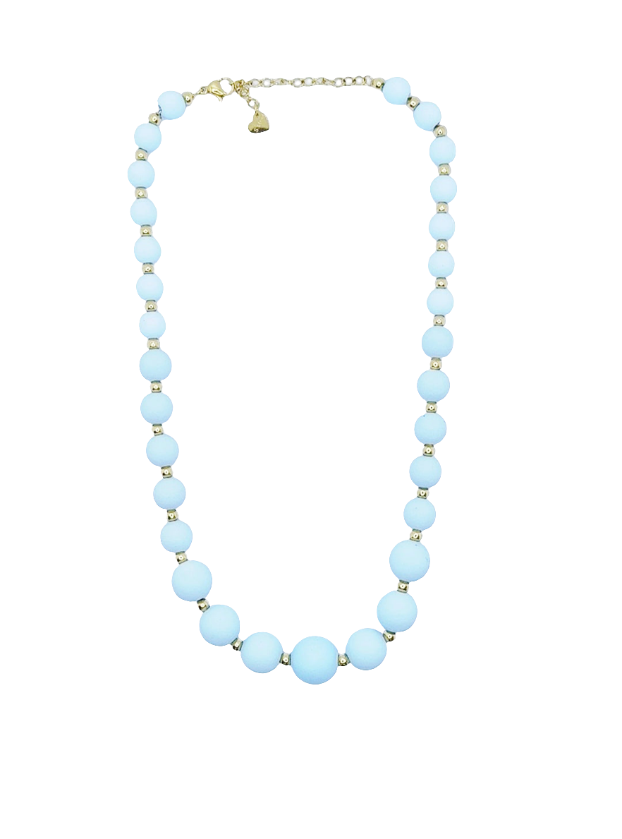 Collana con perle colorate acciaio