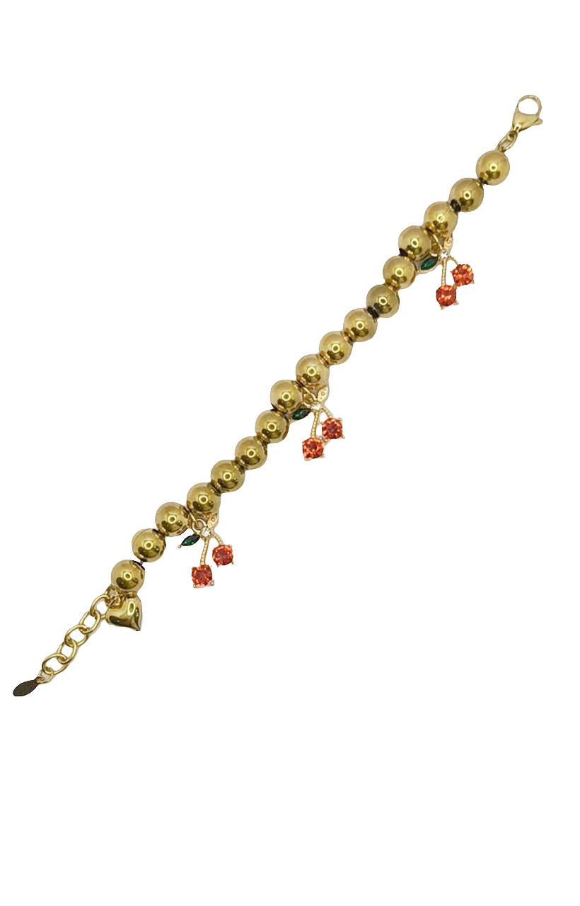 Bracciale a sonaglio con sfere grandi con ciondoli acciaio