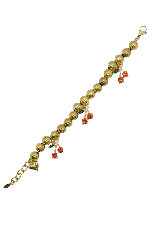 Bracciale a sonaglio con sfere grandi con ciondoli acciaio