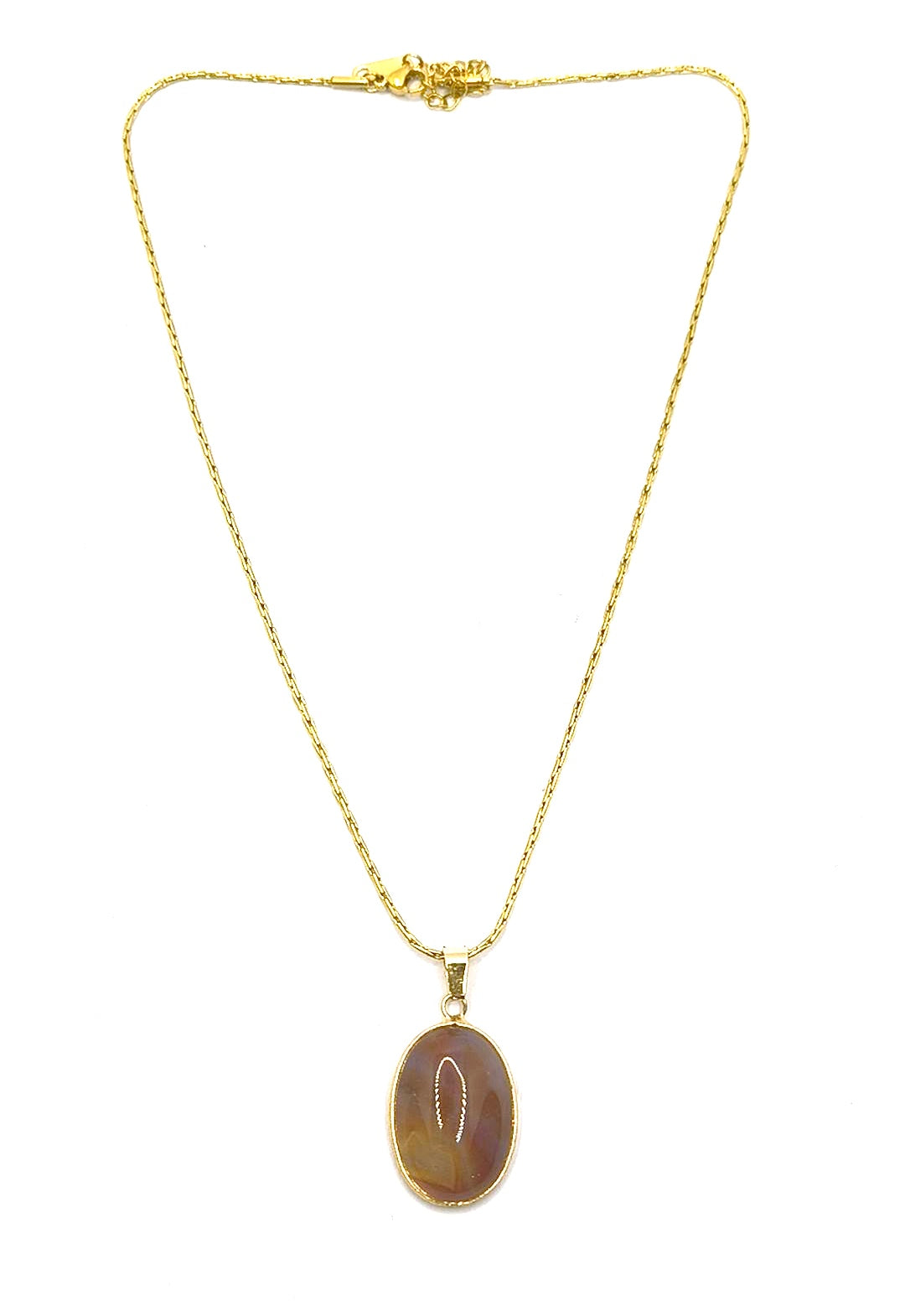 Collana con ciondolo in pietra acciaio