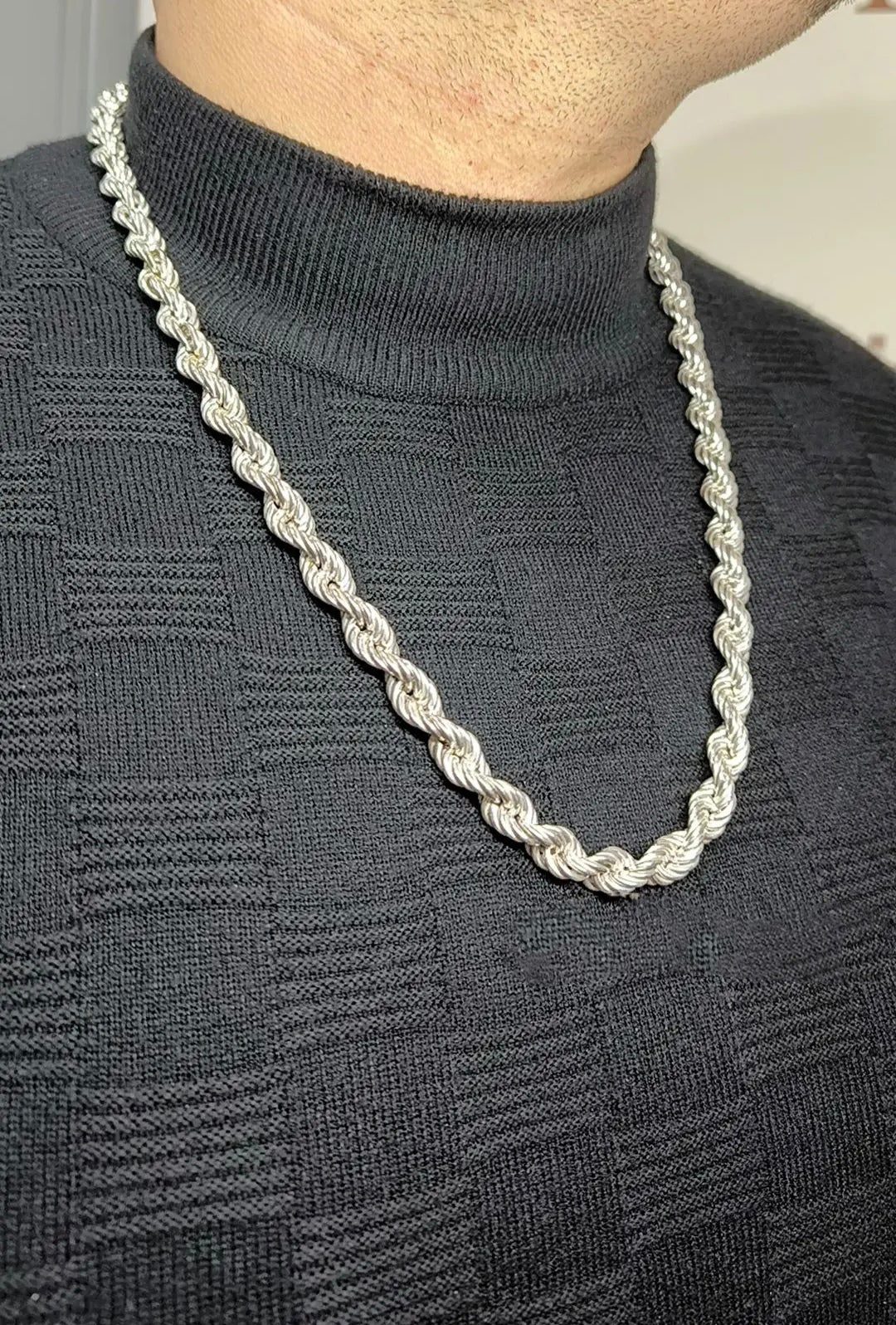 Collana Intreccio D'argento Uomo Argento 925