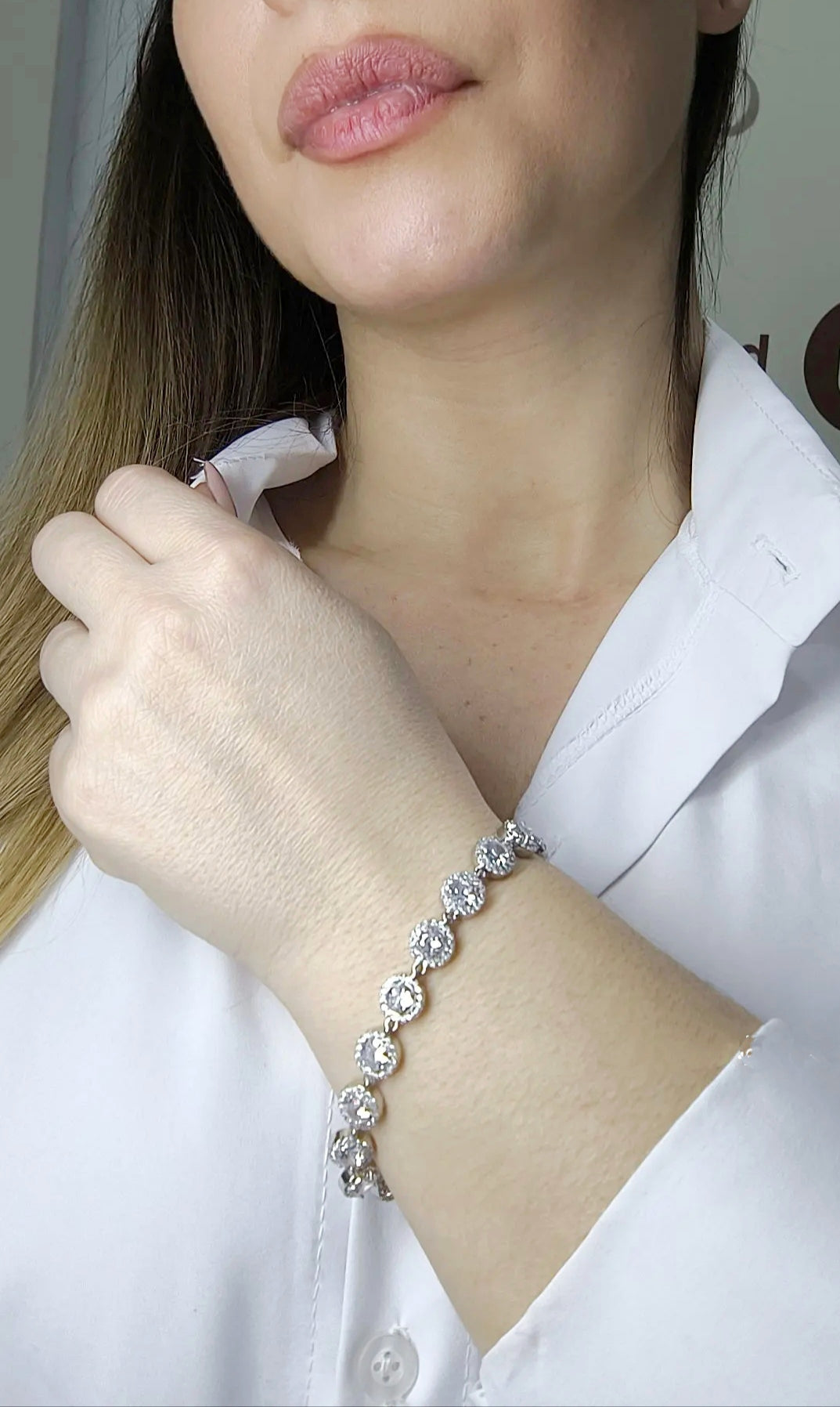 Set Collana e bracciale Tennis Kristal acciaio