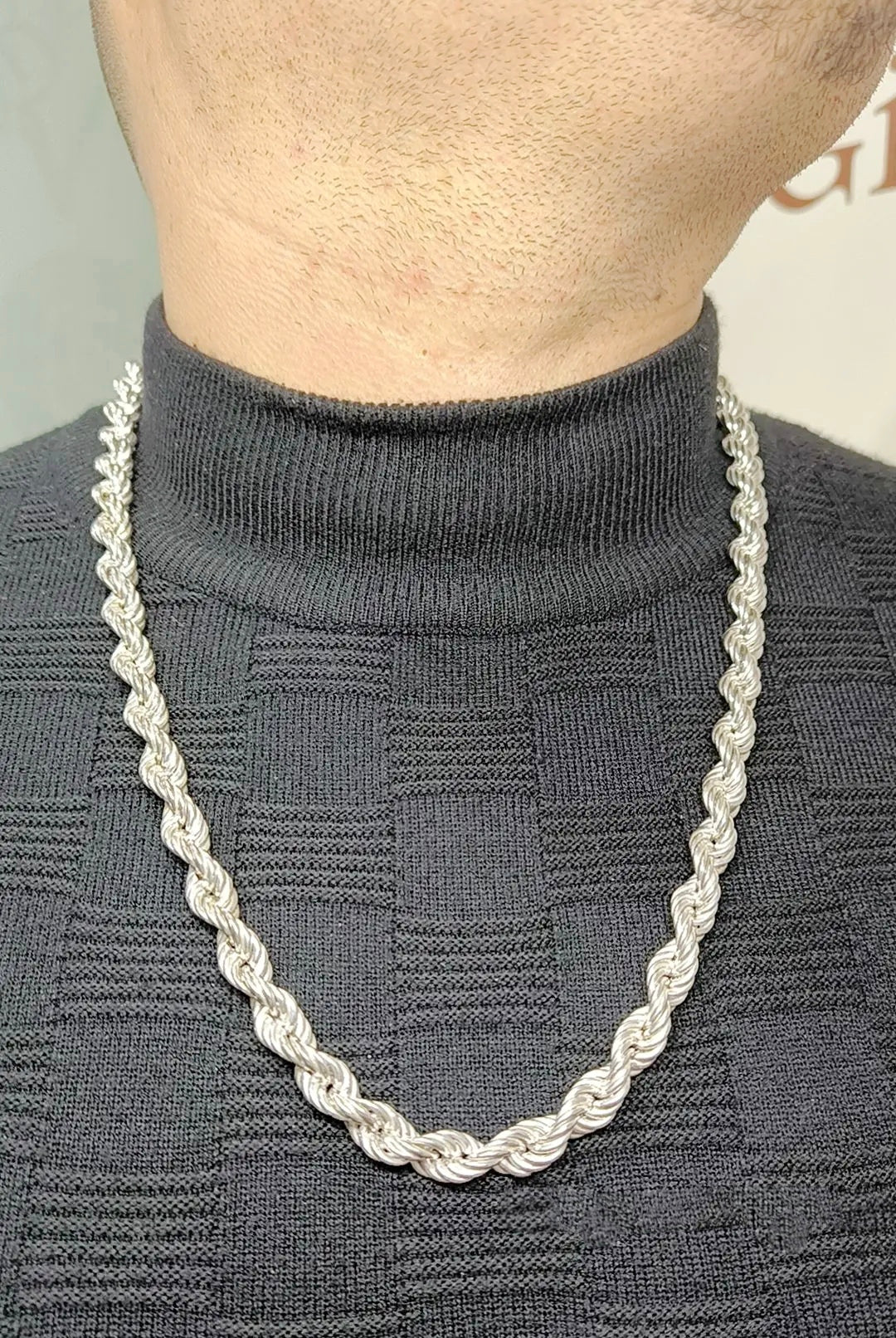 Collana Intreccio D'argento Uomo Argento 925