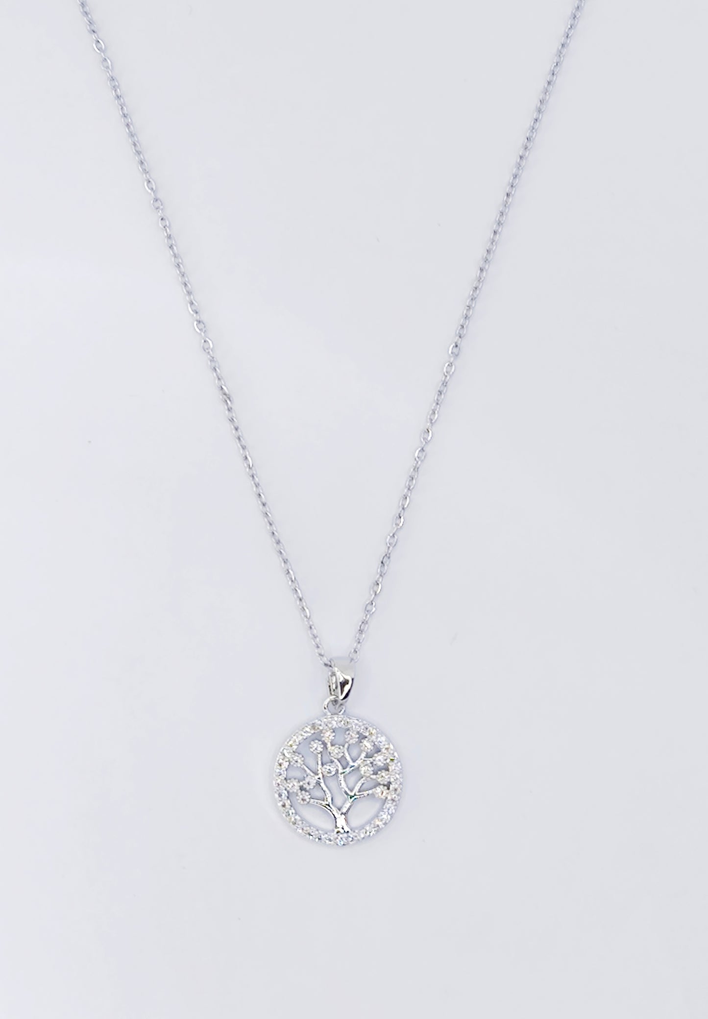 Collana Albero della vita zirconato Acciaio