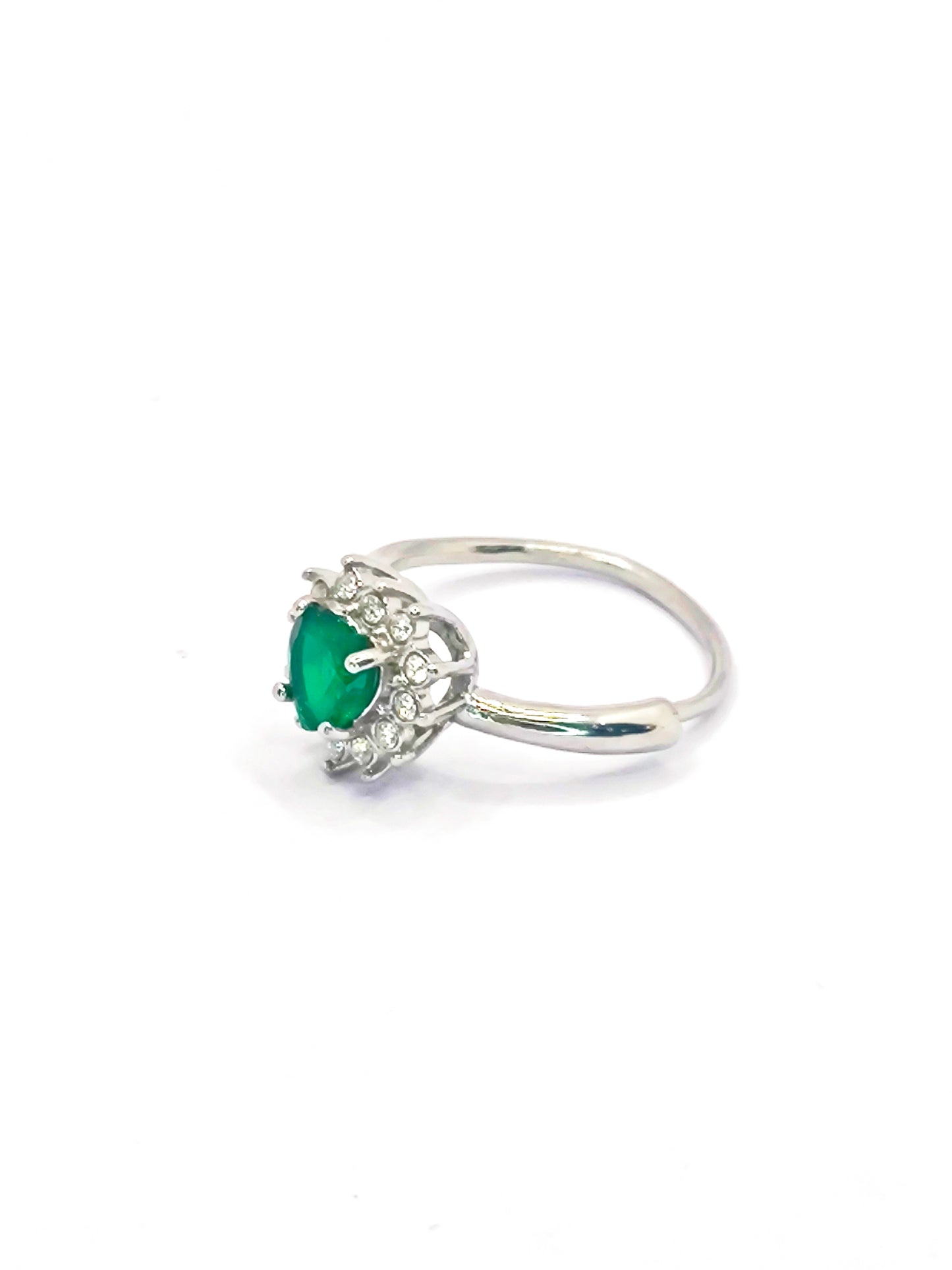 Anello cuore zirconato acciaio