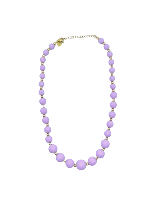 Collana con perle colorate  acciaio