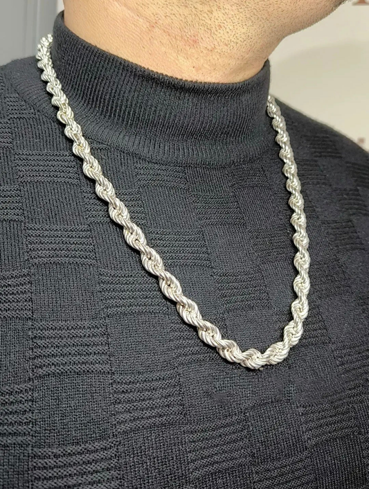 Collana Intreccio D'argento Uomo Argento 925