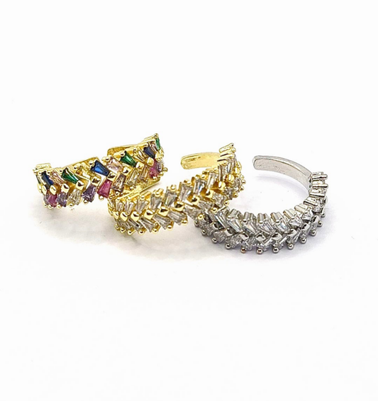 Anello Eternity zirconato acciaio
