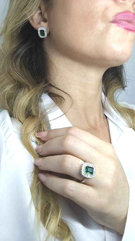 Set - Luxury Smerald Argento 925