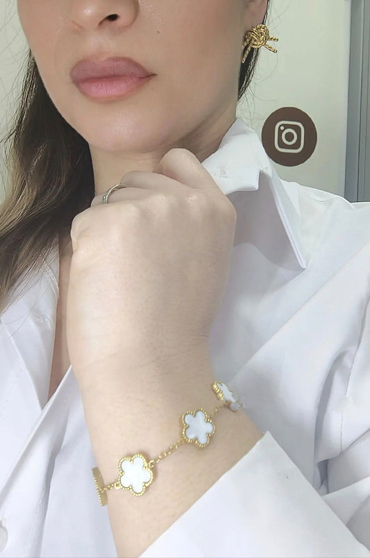 Bracciale Quadrifoglio.    acciaio