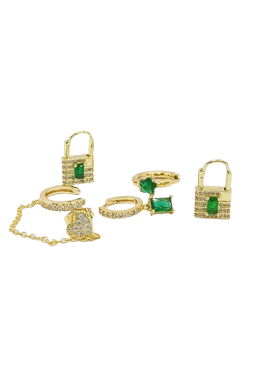 Set orecchini padlock in acciaio