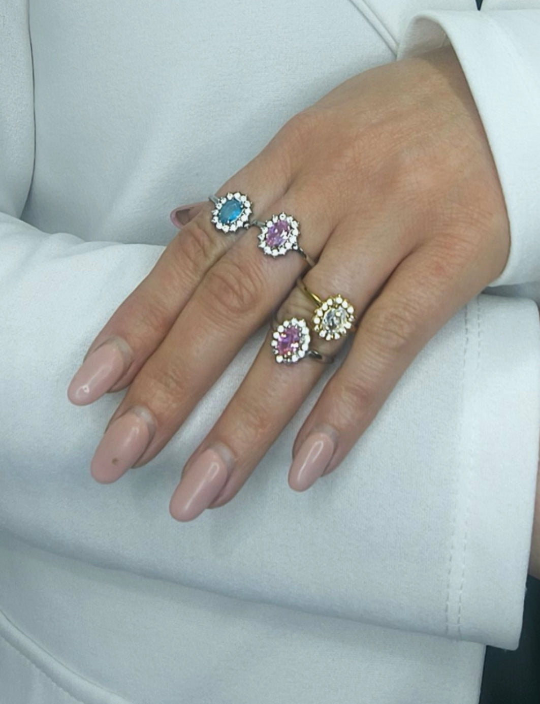 Anello  cuore zirconato acciaio