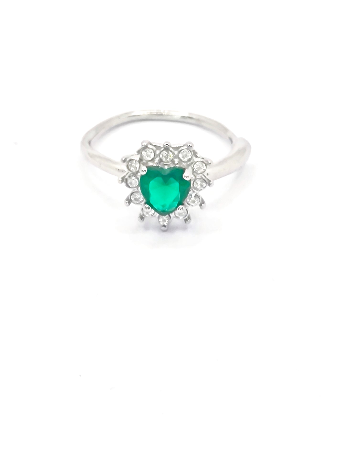 Anello  cuore zirconato acciaio