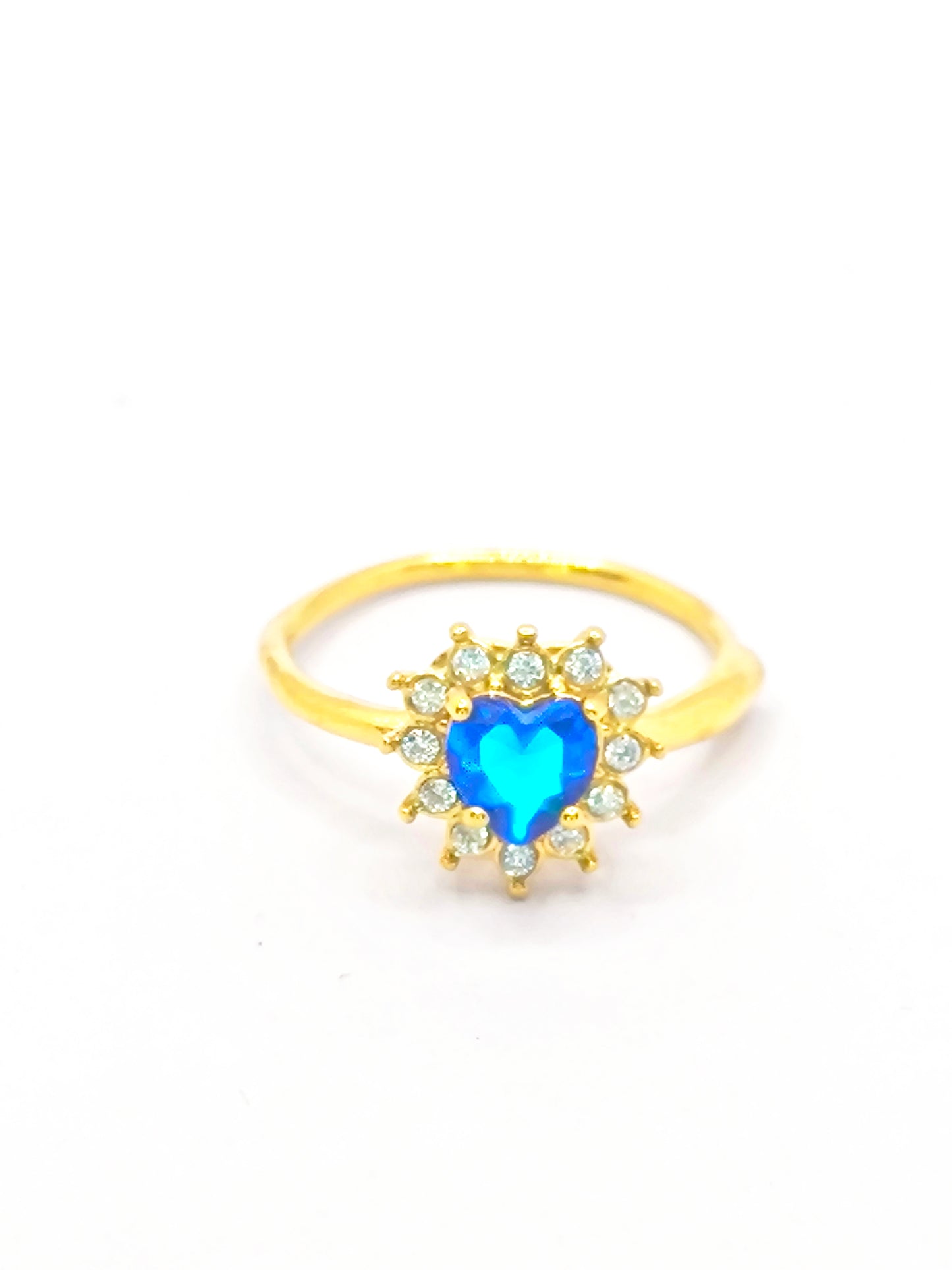 Anello  cuore zirconato acciaio
