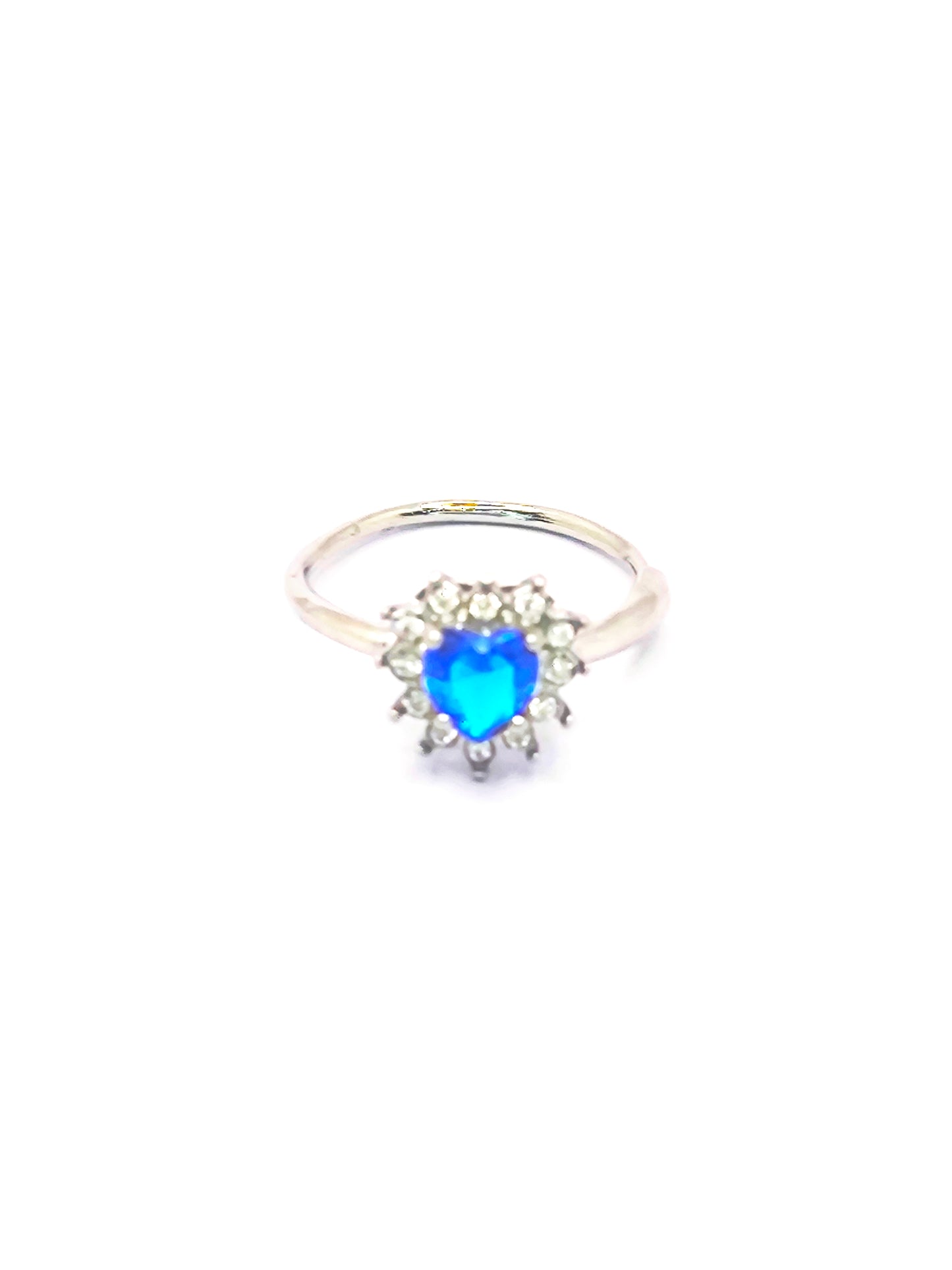Anello  cuore zirconato acciaio