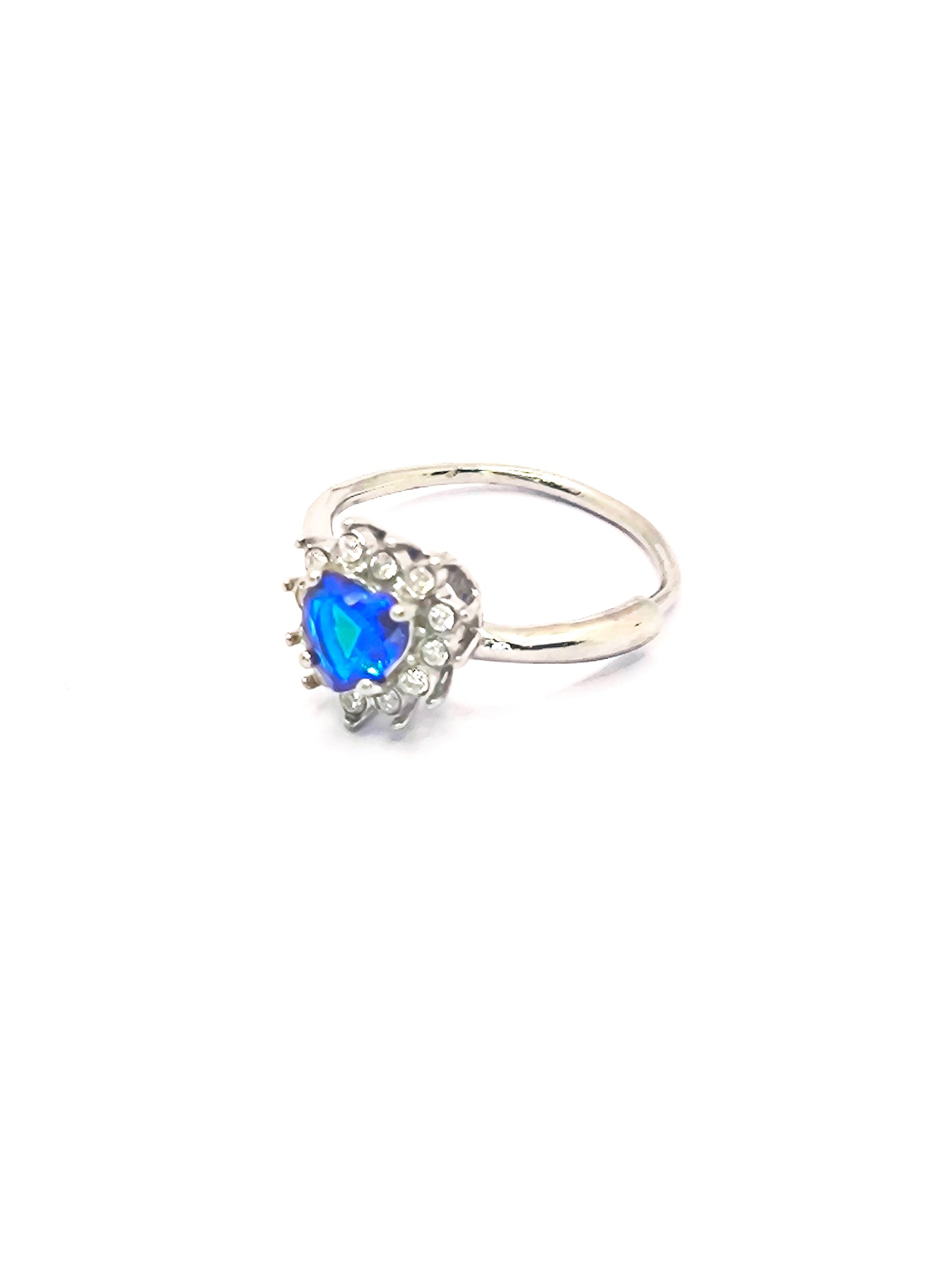 Anello  cuore zirconato acciaio