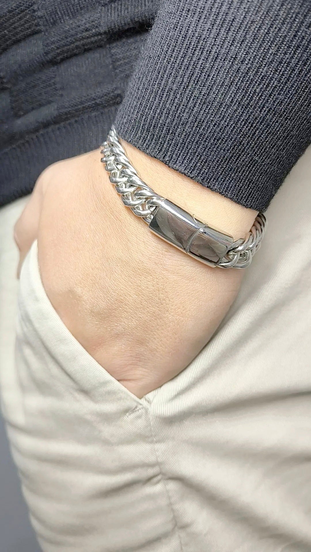 Bracciale uomo Grumetta big acciaio